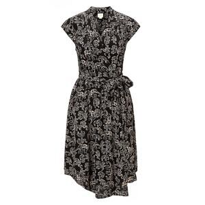 [Anthropologie] Maeve Noronha Elephant Print Flowy Faux Wrap Dress Size Large L